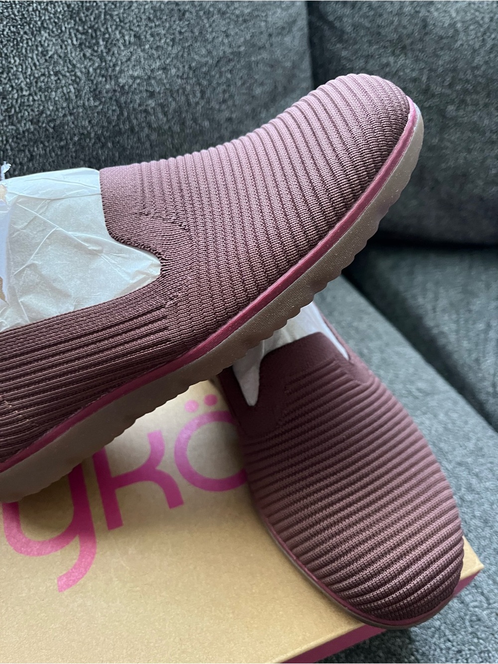Ryka EffortSlipOn Slip-On Knit Sneakers in Burgundy